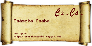 Császka Csaba névjegykártya