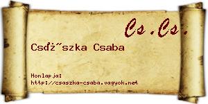 Császka Csaba névjegykártya