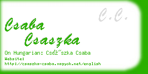 csaba csaszka business card